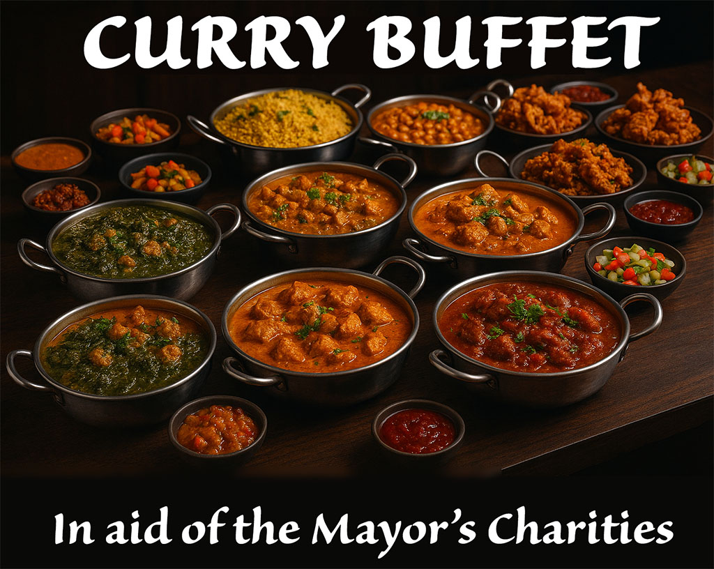 Curry Buffet Sunday 22nd March 2026 at The Rajah restaurant, Market Cross, Malmesbury